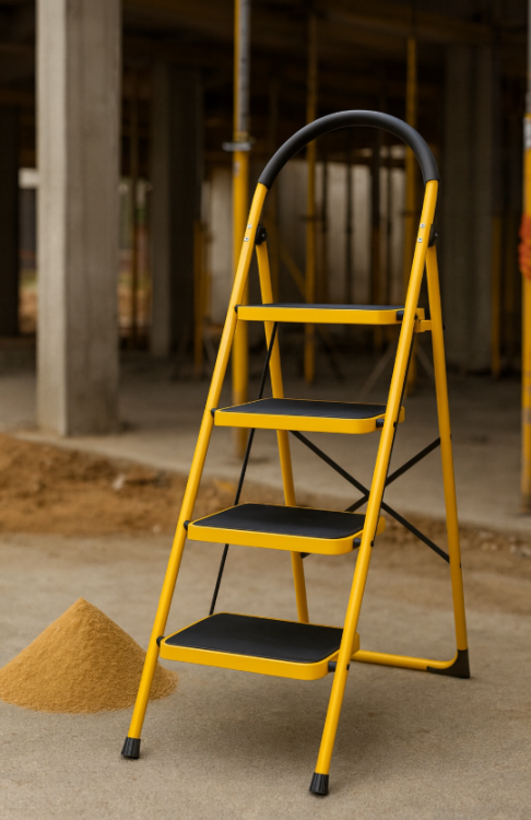 Drabina Składana 4 Stopniowa Stalowa Domowa Drabinka Wysoka Jakość 150kg