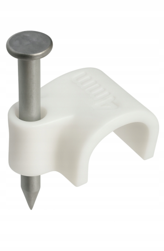 Uchwyt Kablowy Haczyki Do Girland Kabli Z Gwoździem 4mm 100 sztuk Biały