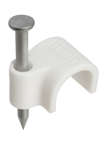 Uchwyt Kablowy Haczyki Do Girland Kabli Z Gwoździem 10mm 100 sztuk Biały