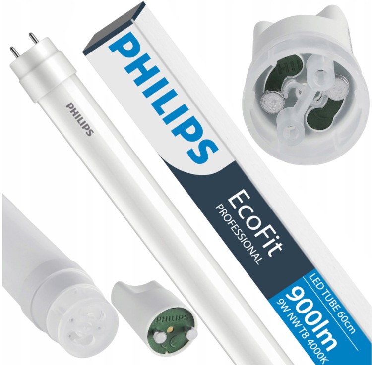 Tuba Świetlówka LED 60cm 9W 900lm Neutralna 4000K T8 G13 Philips Ecofit