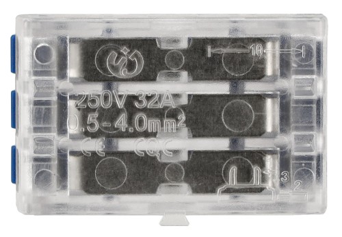 Szybkozłączka elektryczna przelotowa 3-torowa 4mm