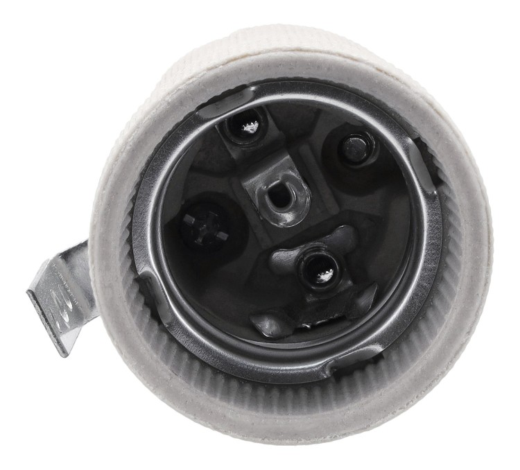 Oprawka Ceramiczna E27 Oprawa Porcelanowa Z Uchwytem Bocznym Na Budowę