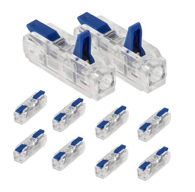 ZESTAW 10 sztuk. Szybkozlaczka Elektryczna Przelotowa 1-torowa 4mm