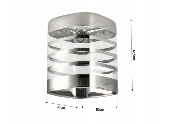 Klosz szklany PROSTOKĄT PASKI POZIOME