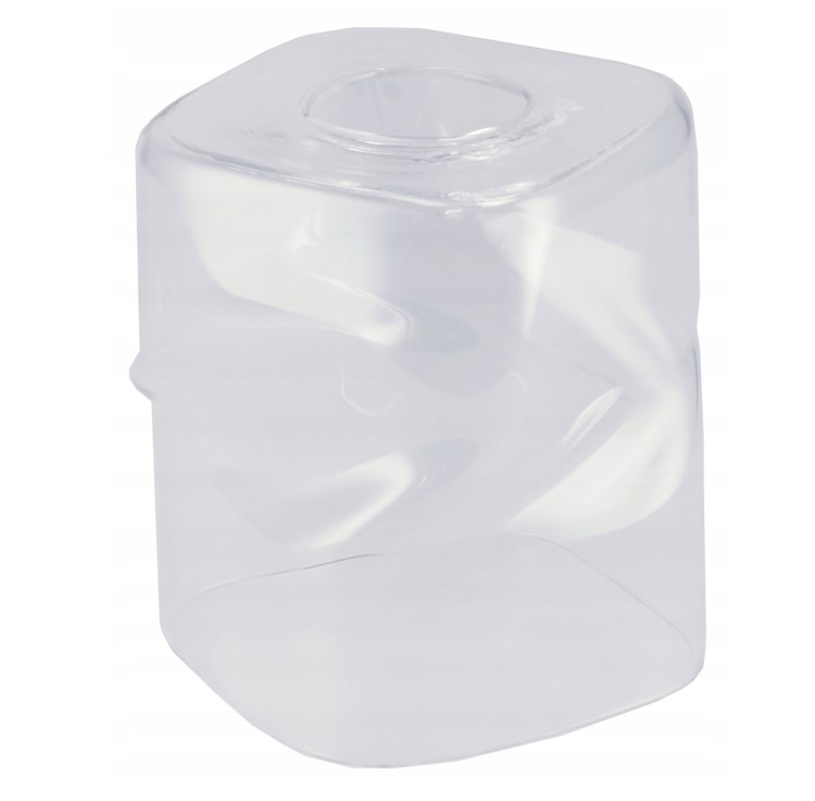 Klosz Szklany Do Lampy Sufitowej Biurkowej Zwijany Kwadrat Przezroczysty