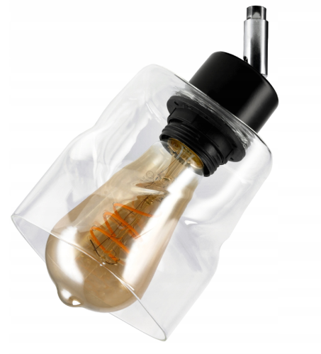 Klosz Szklany Do Lampy Sufitowej Biurkowej Zwijany Kwadrat Przezroczysty