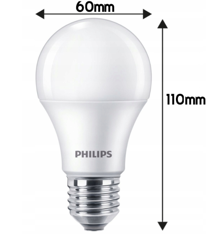 Żarówka LED E27 PHILIPS 4.9W = 40W 470lm Barwa Neutralna 4000k LEDBulb A60