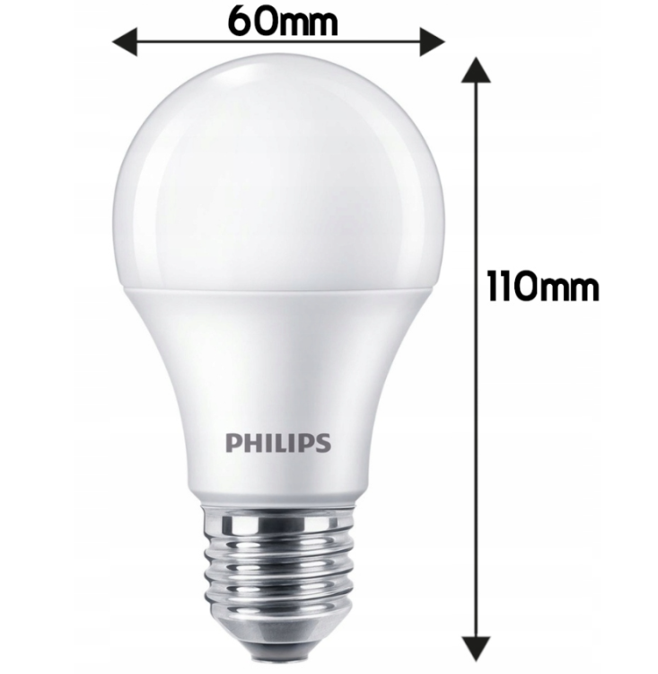 ZESTAW 6 sztuk. Żarówka LED PHILIPS E27 4.9W = 40W 470lm Barwa Neutralna 4000k LEDBulb
