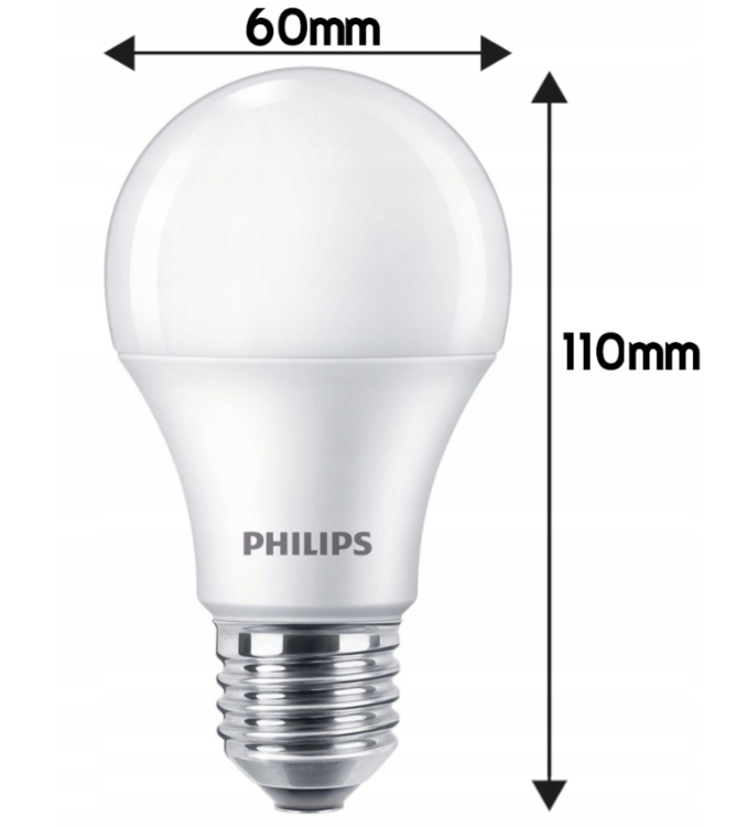 ZESTAW 6 sztuk. Żarówka LED E27 8W = 60W 806lm PHILIPS Barwa Ciepła 2700K A60
