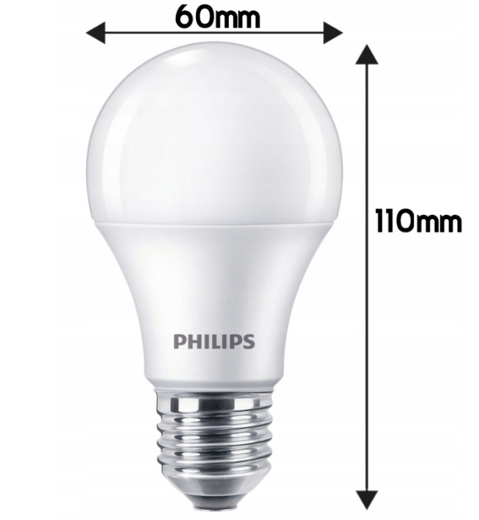 ZESTAW 10 sztuk. Żarówki LED PHILIPS E27 8W = 60W 806lm Neutralna 4000K LEDBulb