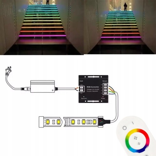 Sterownik LED do taśm RGB owal biały z pilotem