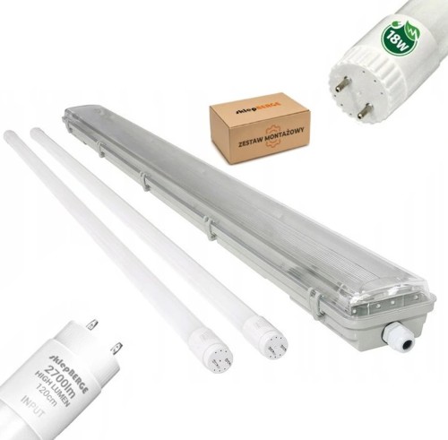 Oprawa hermetyczna 120 cm + 2x świetlówki PREMIUM - zimna biel