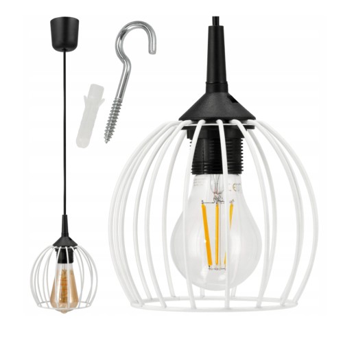 LAMPA WISZĄCA SUFITOWA ŻYRANDOL LED E27 REGULOWANA 0-100cm ALUMINIOWY KLOSZ