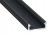 Profil LED Czarny 1m 100cm Nawierzchniowy Natynkowy Premium Typ D Lumines