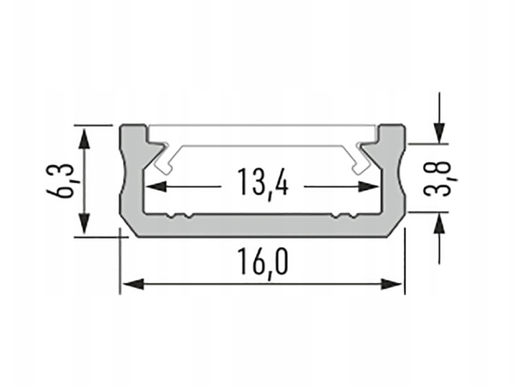 Profil LED Czarny 1m 100cm Nawierzchniowy Natynkowy Premium Typ D Lumines