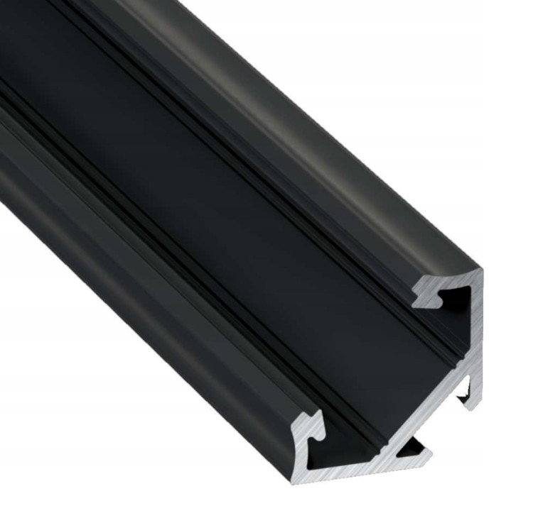 Profil LED Narożny Rogowy Czarny 1m 100cm Nawierzchniowy Premium B Lumines