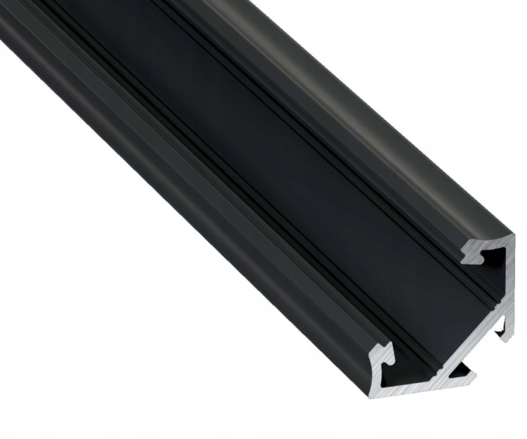 Profil LED Narożny Rogowy Czarny 1m 100cm Nawierzchniowy Premium B Lumines