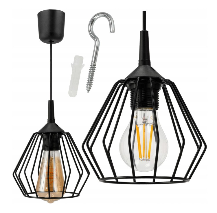 LAMPA WISZĄCA SUFITOWA ŻYRANDOL LED E27 REGULOWANA 0-100cm ALUMINIOWY KLOSZ