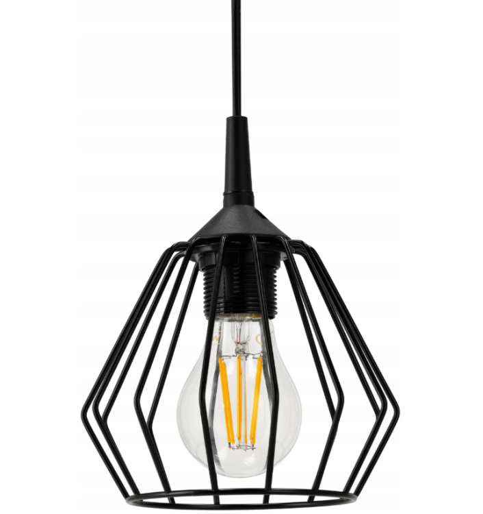 LAMPA WISZĄCA SUFITOWA ŻYRANDOL LED E27 REGULOWANA 0-100cm ALUMINIOWY KLOSZ