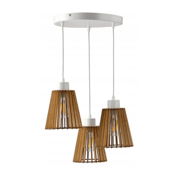 Lampa Sufitowa Wisząca Drewniana E27