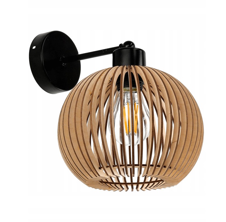 Lampa LED Żyrandol Kinkiet DO POKOJU DREWNIANY E27 Lampa Nocna Ścienna