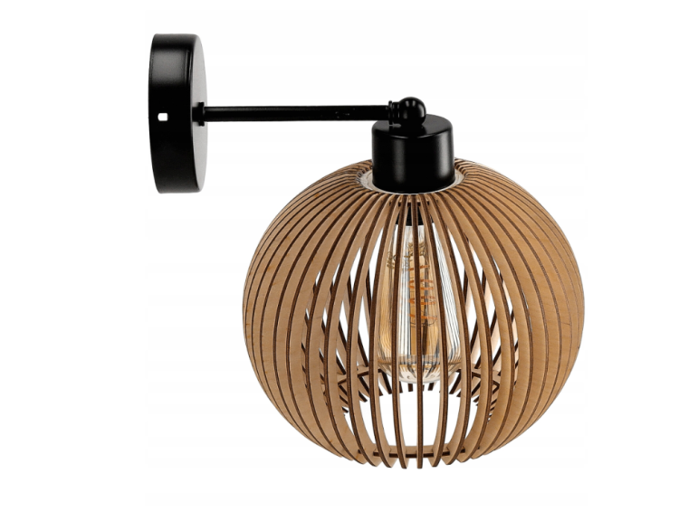 Lampa LED Żyrandol Kinkiet DO POKOJU DREWNIANY E27 Lampa Nocna Ścienna