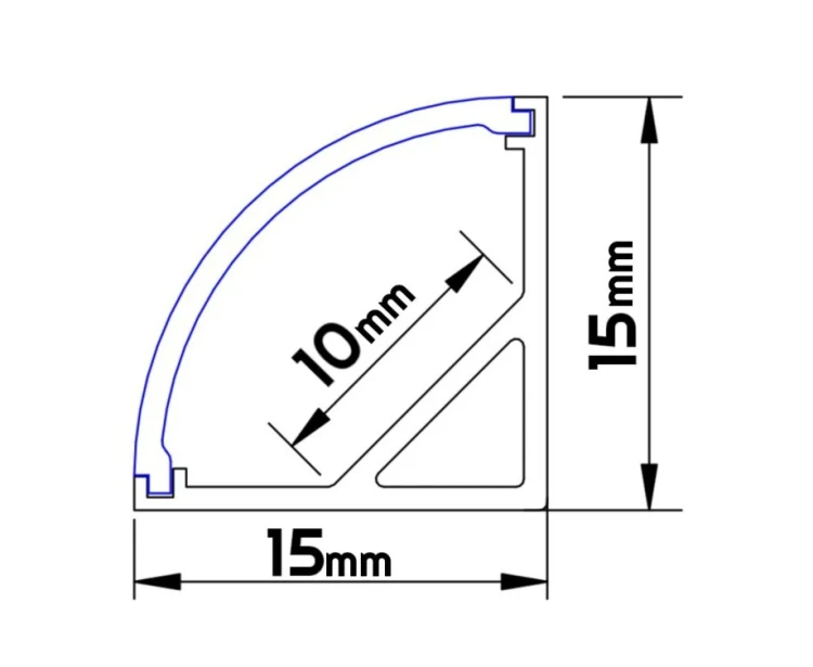 Profil narożny BRG-20 do taśm LED ALU 2m + klosz mleczny
