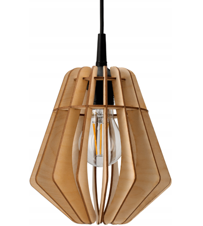 LAMPA ŻYRANDOL WISZĄCA SUFITOWA DREWNIANA LED Regulowana Wysoka Jakość E27