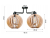 Lampa wisząca DRON 4xE27 - DREWNIANA KULA