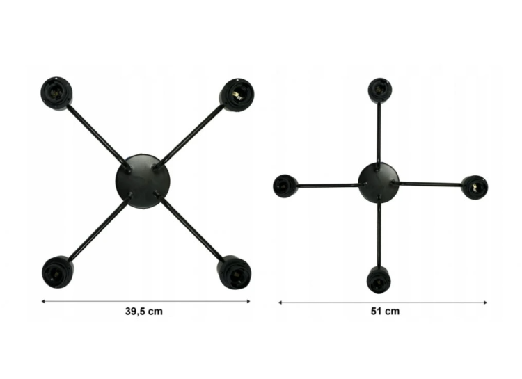 Lampa wisząca DRON 4xE27 - DREWNIANA KULA 2