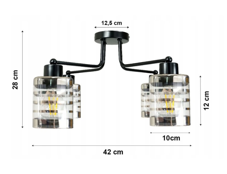Lampa wisząca DRON 4xE27 - SZKLANY KOSTKA