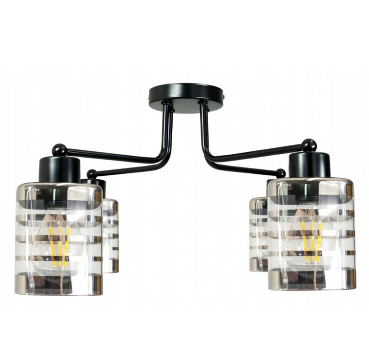 Lampa wisząca DRON 4xE27 - SZKLANY KOSTKA