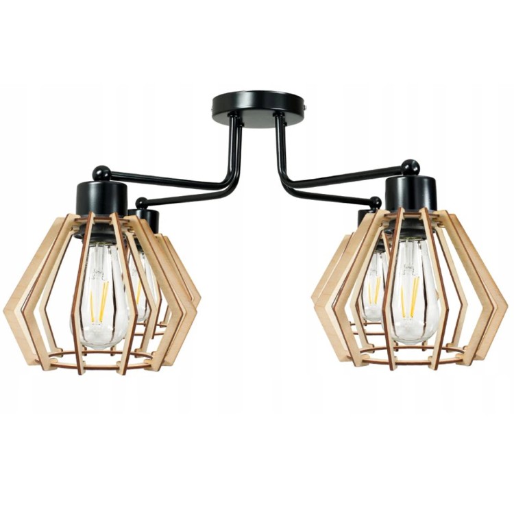 Lampa wisząca DRON 4xE27 WOOD DIAMOND