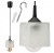 LAMPA WISZĄCA SUFITOWA ŻYRANDOL 100cm 1xE27 KLOSZ Szklany Kostka Biała