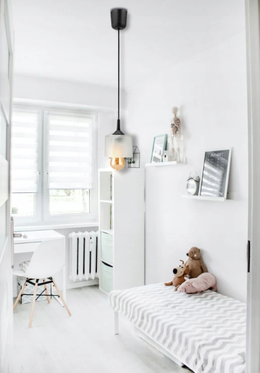 LAMPA WISZĄCA SUFITOWA ŻYRANDOL 100cm 1xE27 KLOSZ Szklany Kostka Biała