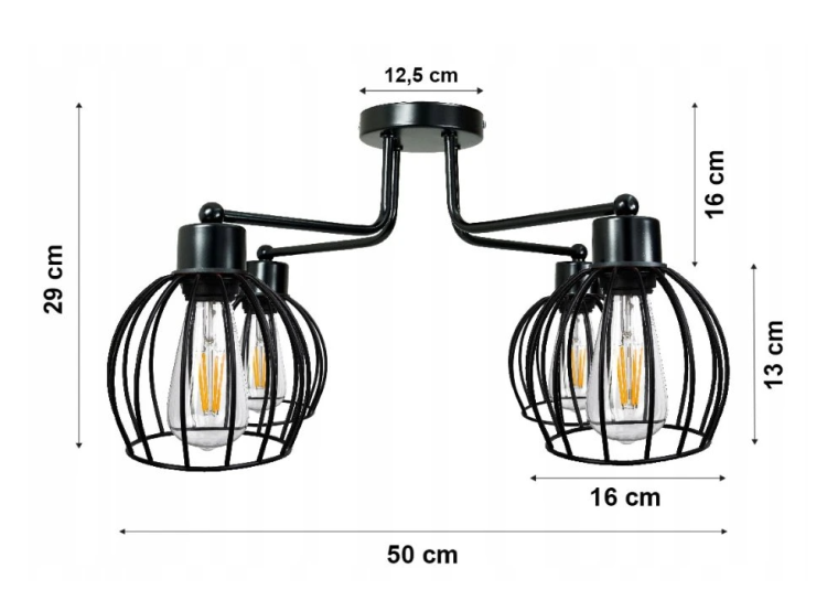 Lampa wisząca DRON 4xE27 - DRUT