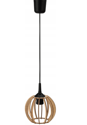 LAMPA SUFITOWA WISZĄCA DREWNIANA LED E27 + ZACZEP + Możliwa Regulacja