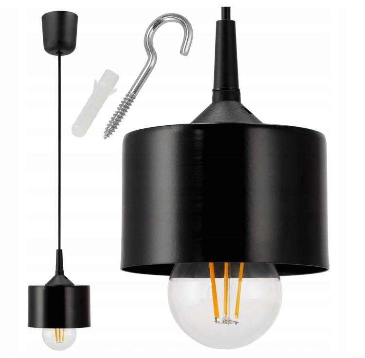 LAMPA WISZĄCA SUFITOWA ŻYRANDOL LED E27 REGULOWANA 0-100cm ALUMINIOWY KLOSZ