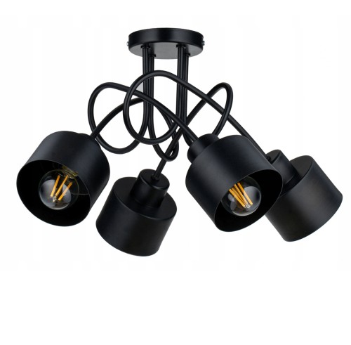 LAMPA WISZĄCA SUFITOWA LOFT 4x KUBEK CZARNY