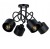 LAMPA WISZĄCA SUFITOWA LOFT 4x KUBEK CZARNY