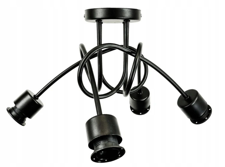LAMPA WISZĄCA SUFITOWA LOFT 4x KUBEK CZARNY