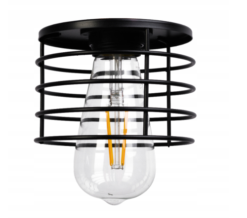 LAMPA WISZĄCA SUFITOWA LOFT 4x CZARNA SPRĘŻYNA