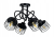 LAMPA WISZĄCA SUFITOWA LOFT 4x CZARNA SPRĘŻYNA