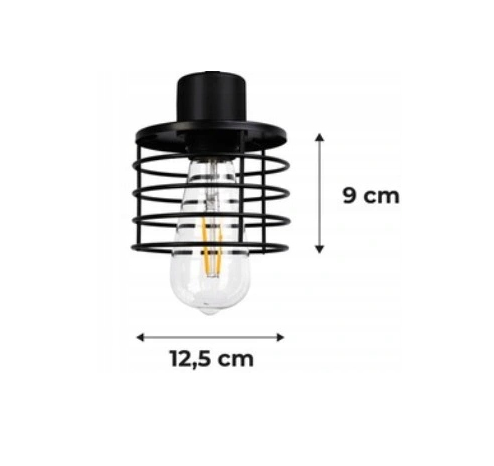 LAMPA WISZĄCA SUFITOWA LOFT 4x CZARNA SPRĘŻYNA