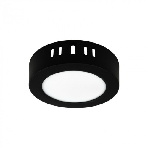 PANEL Plafon Sufitowy LED NATYNKOWY Okrąg 6W 660lm Nie mruga CZARNY 4000K