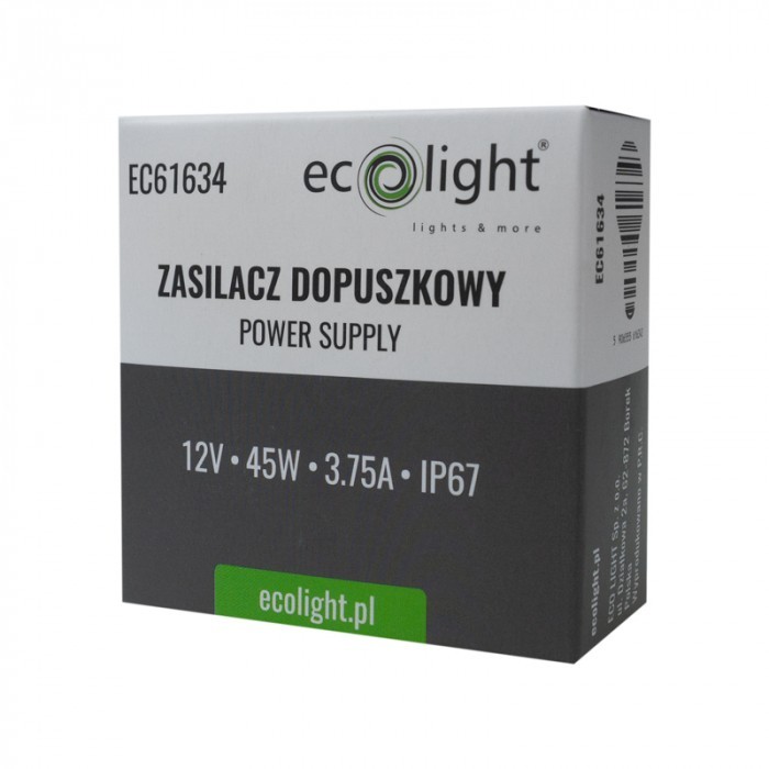 Zasilacz LED Do Puszki 12V 45W IP67