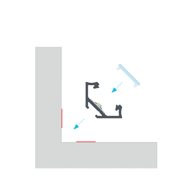 Profil LED LUMINES typ C rogowy czarny 3m