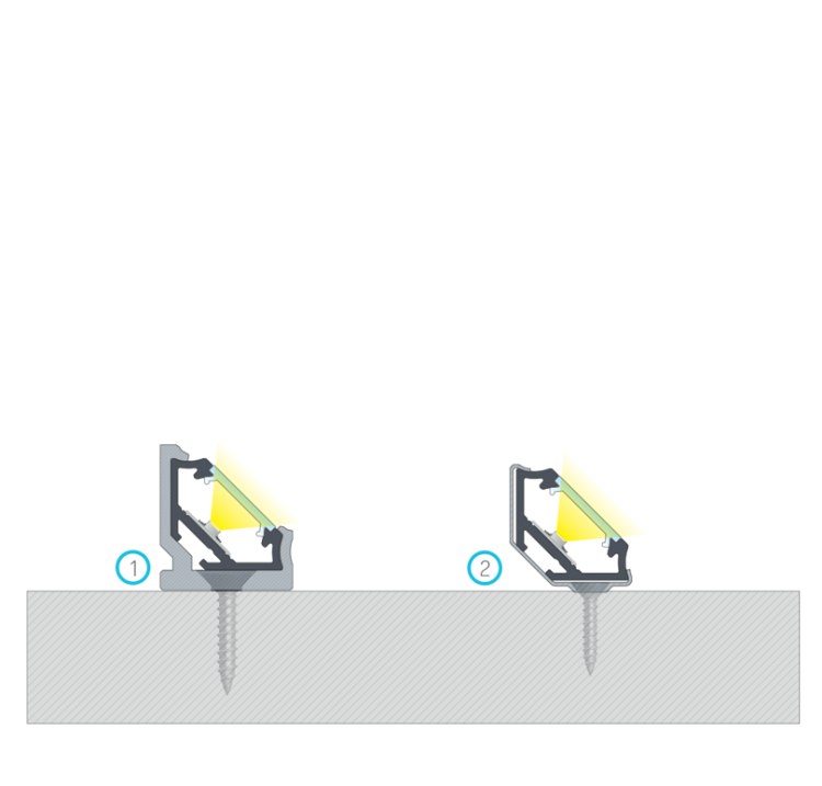Profil LED LUMINES typ C rogowy czarny 3m
