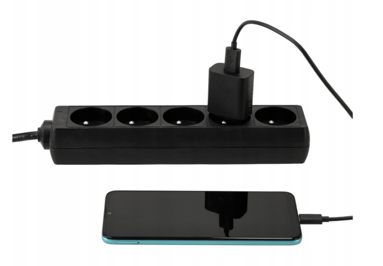 Przedłużacz Listwa Zasilająca 5 Gniazd 1,5m 13A 3000W 3*1,0mm2 Bezpieczny