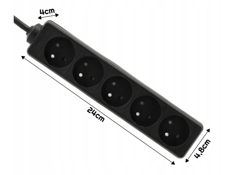 Przedłużacz Listwa Zasilająca 5 Gniazd 1,5m 13A 3000W 3*1,0mm2 Bezpieczny